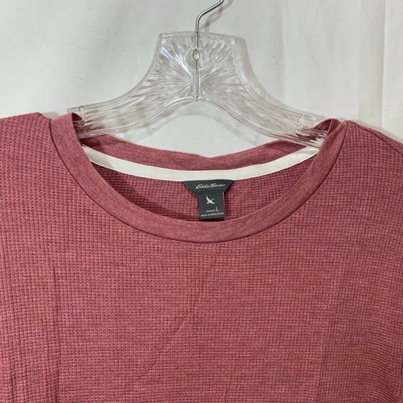 Eddie Bauer Women NWT Waffle Double Side-Cinch Long Sleeve Crewneck Shirt in L - Picture 2 of 5